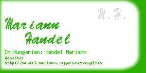 mariann handel business card